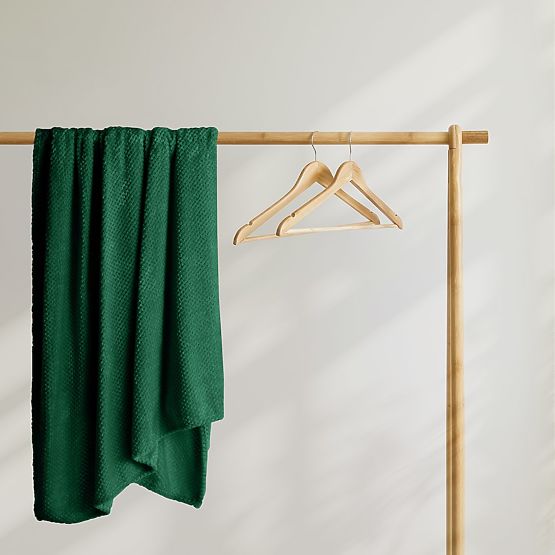 Couvre-lit HENRY couleur vert bouteille jacquard gaufré style moderne 220x240