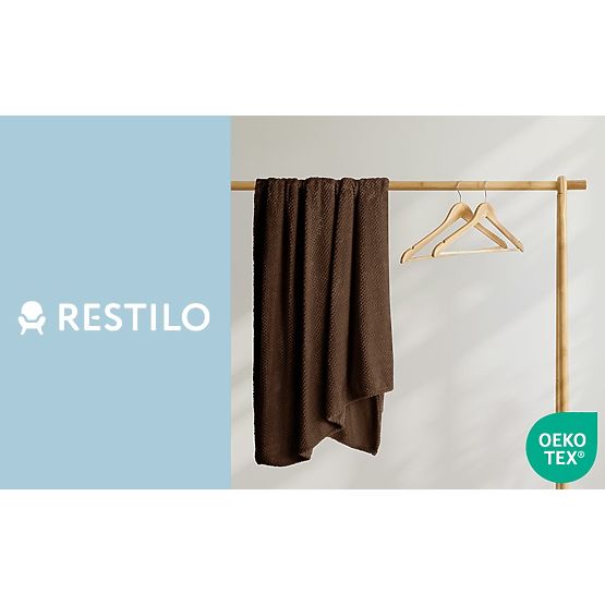 Couvre-lit HENRY marron avec motif jacquard style moderne 220x240