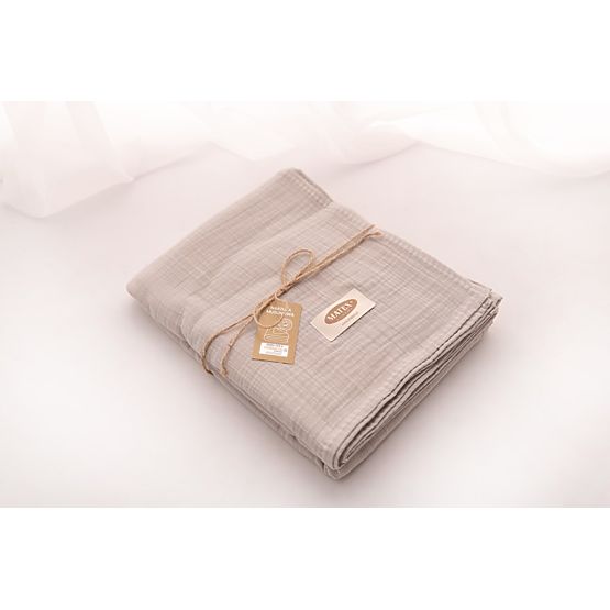 Couvre-lit mousseline 210x240 beige clair