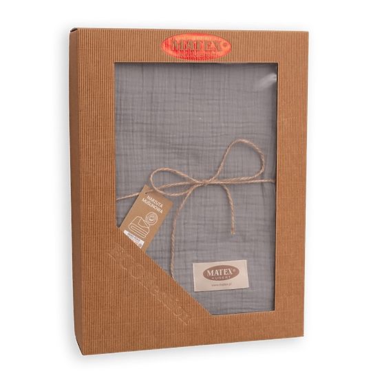 Couvre-lit mousseline 210x240 gris foncé