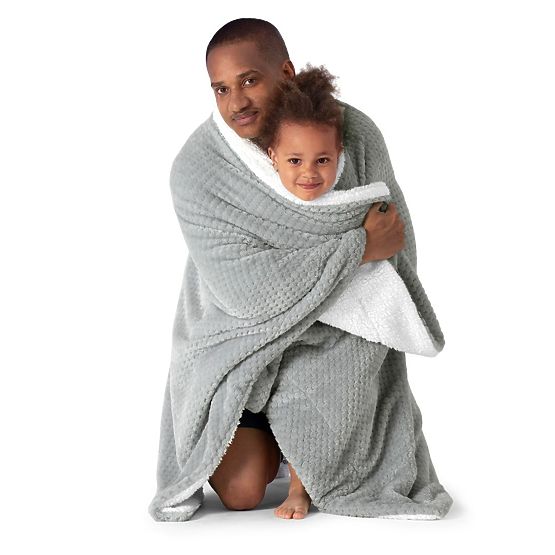 Couvre-lit SHLEEPY couleur grise avec motif jacquard style classique 220x240