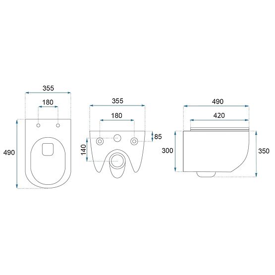 Cuvette WC suspendue Rea Carlo Mini Tornado NF NOIR MAT