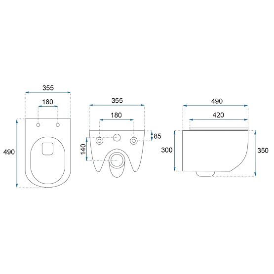 Cuvette WC suspendue Rea Carlo Mini Tornado NFQ Or Blanc