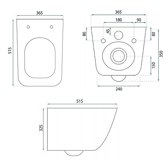 Cuvette WC suspendue Rea Dexter Tornado