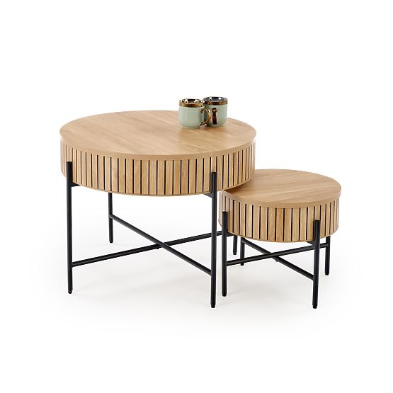 DANTE ensemble de 2 bancs, naturel / noir (1p=1ensemble)