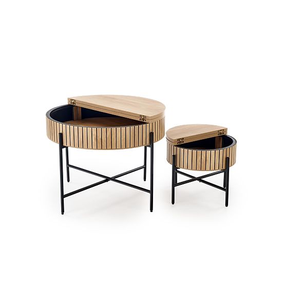 DANTE ensemble de 2 bancs, naturel / noir (1p=1ensemble)