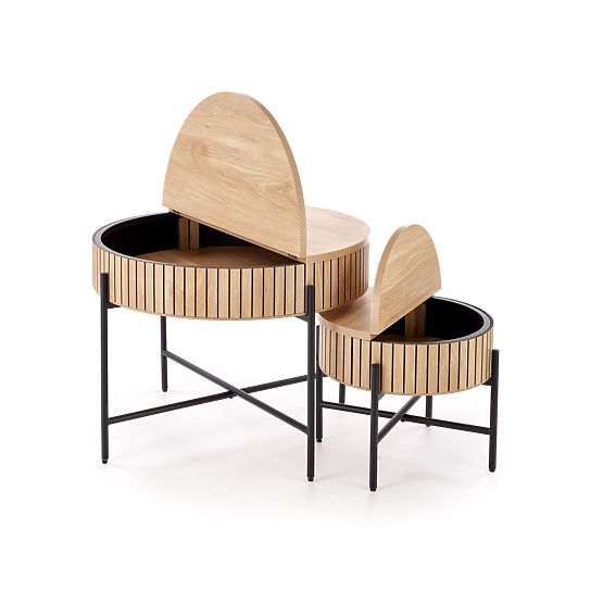 DANTE ensemble de 2 bancs, naturel / noir (1p=1ensemble)