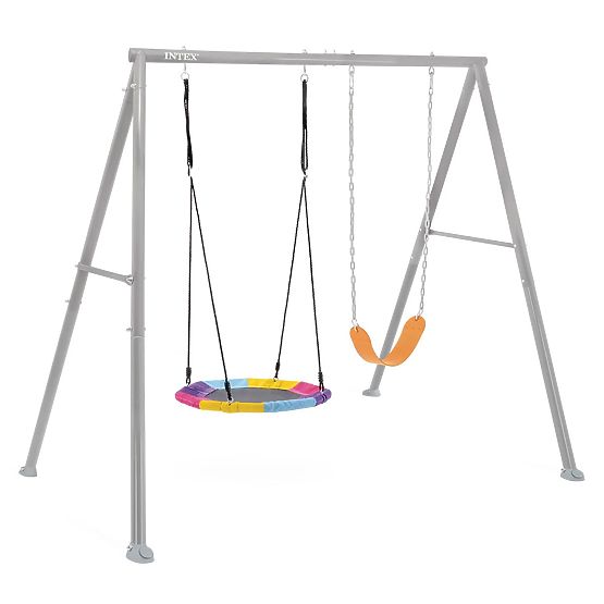 Double balançoire de jardin aire de jeux pour enfants nid d'oiseau INTEX 44126