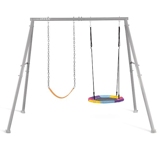 Double balançoire de jardin aire de jeux pour enfants nid d'oiseau INTEX 44126