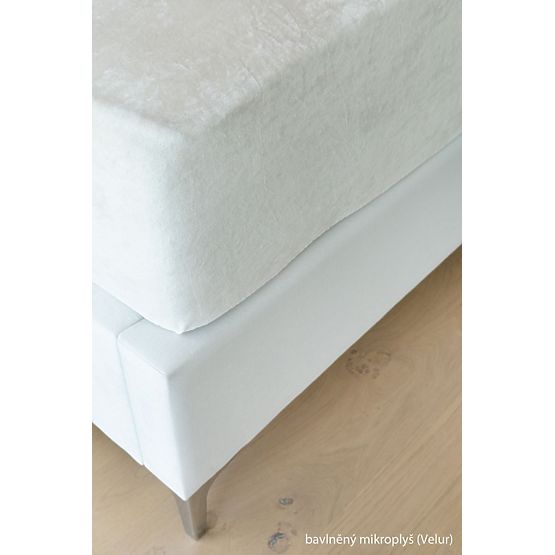 Drap-housse en micro-peluche de coton - 160-180x200 cm - naturel