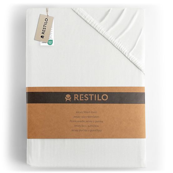 Drap-housse AMBER couleur blanche style classique matériau jersey 220-240x220 DecoKing