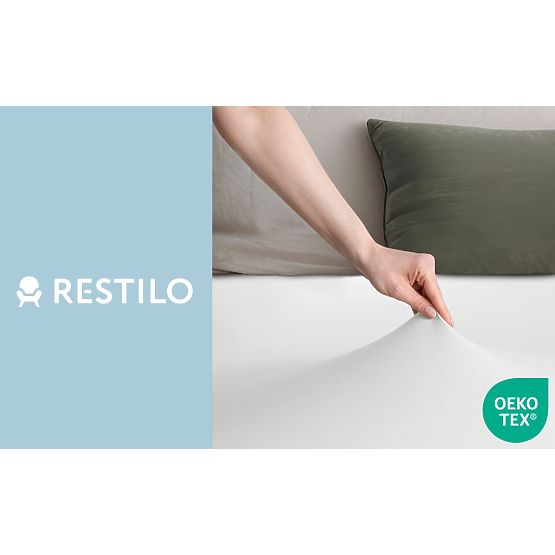 Drap-housse AMBER couleur blanche style classique matériau jersey 220-240x220 DecoKing