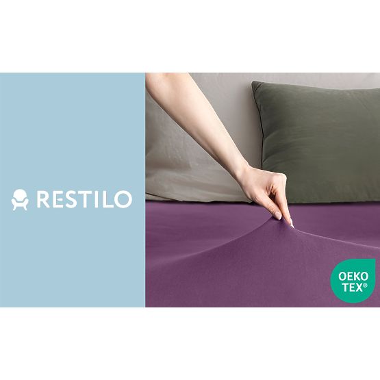 Drap-housse AMBER couleur violet style classique matière jersey 80-90x200 DecoKing