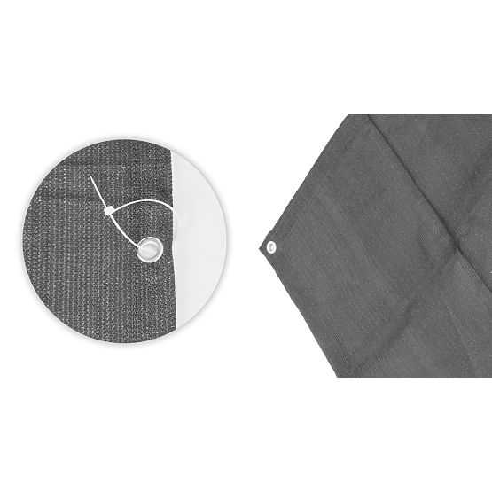 Écran de balcon avec ferrures 100x700 cm filet d'ombrage + éléments d'installation gris MultiGarden