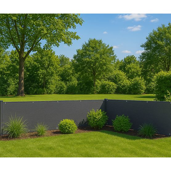 Écran de balcon avec ferrures 100x700 cm filet d'ombrage + éléments d'installation gris MultiGarden