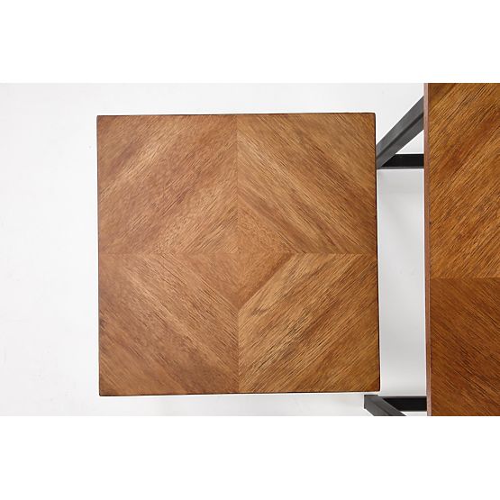 ELZA ensemble de 2 bancs, noyer / noir (1p=1 pièce)