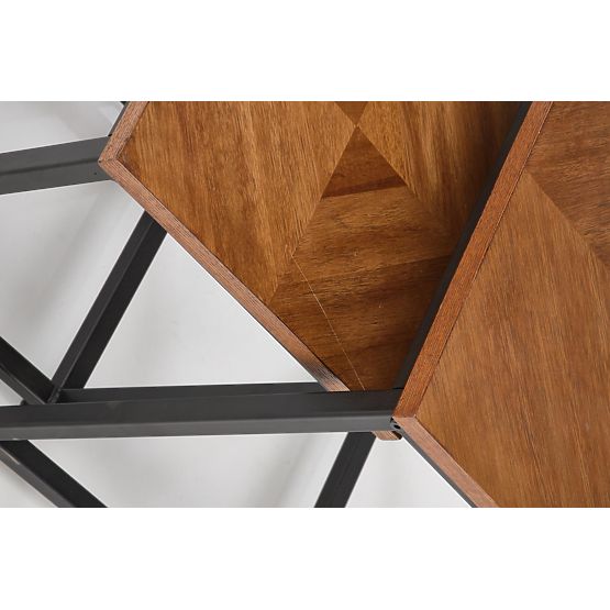 ELZA ensemble de 2 bancs, noyer / noir (1p=1 pièce)