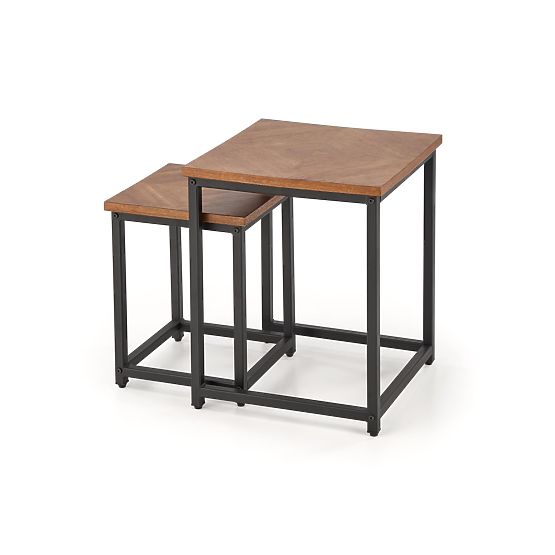 ELZA ensemble de 2 bancs, noyer / noir (1p=1 pièce)