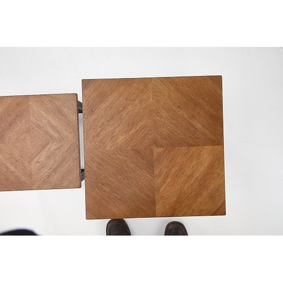 ELZA ensemble de 2 bancs, noyer / noir (1p=1 pièce)