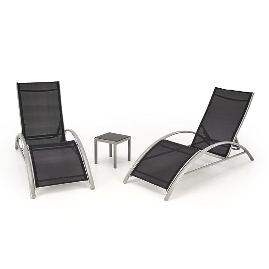 EMBOLO ensemble de 2 chaises longues + table (1p=1set)