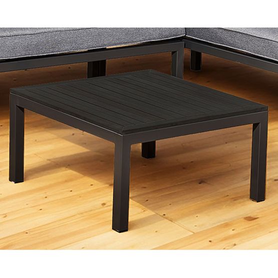 Ensemble 2 x Canapé d'Angle Deux Places en Acier VENTO Table Basse Noire