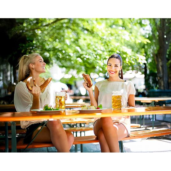 Ensemble acier-bois LAGER : table + 2 bancs 220 cm