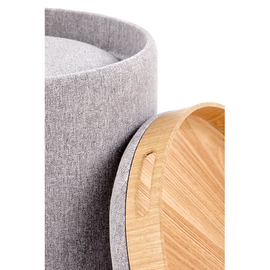 Ensemble de 2 poufs AVIKO, gris clair