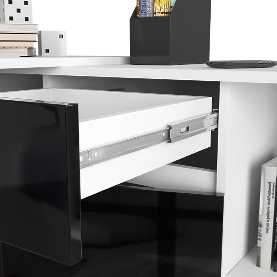 ENSEMBLE CLP B-17 COMMODE + BUREAU NOIR BRILLANT