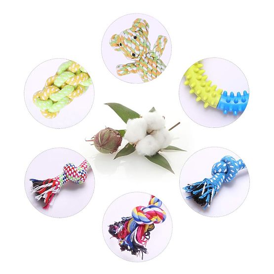 Ensemble de 10 jouets pour chiens DYLAN tir à la corde