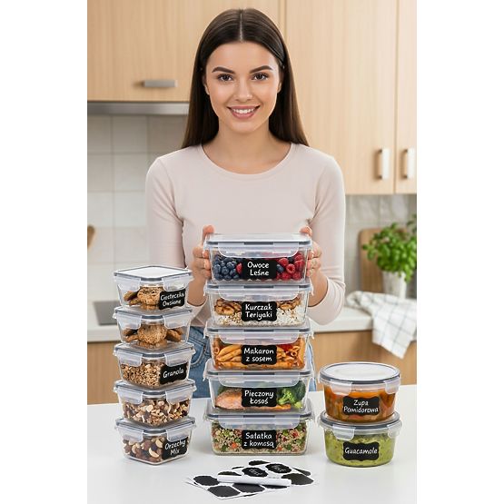 Ensemble de 12 récipients en plastique RIMINI