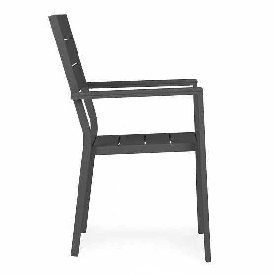 Ensemble de 2 chaises de jardin pour terrasse balcon acier HDPE gris MultiGarden