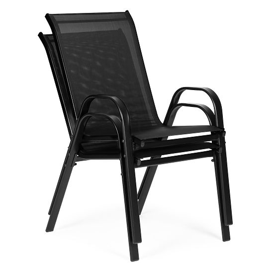 Ensemble de 2 chaises de jardin pour terrasse balcon noir