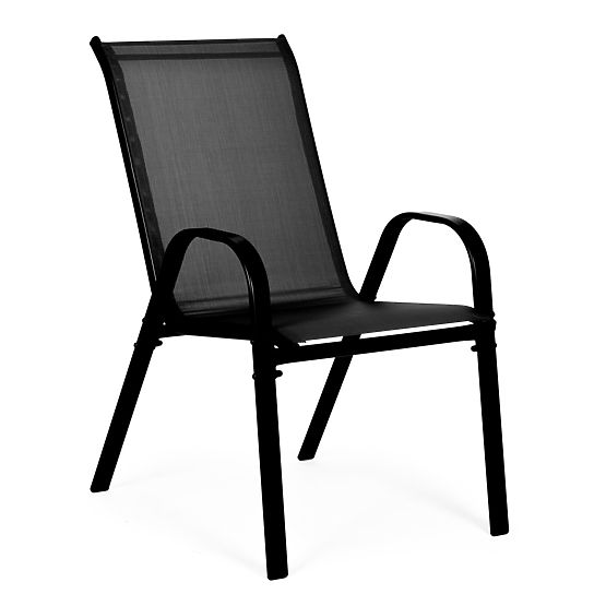 Ensemble de 2 chaises de jardin pour terrasse balcon noir