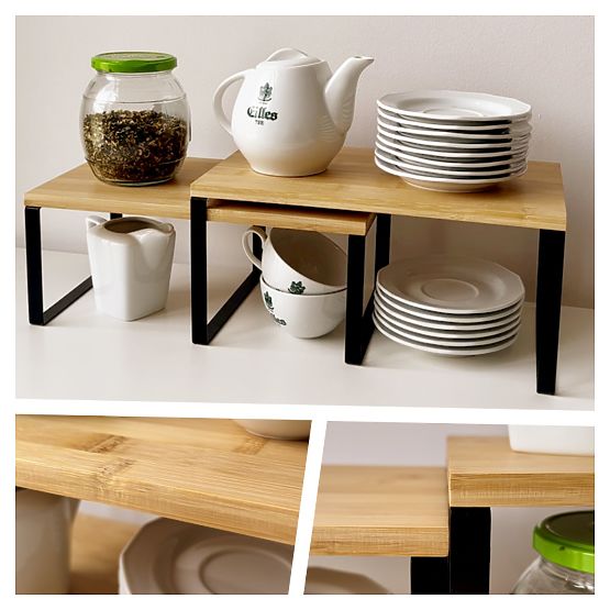 Ensemble de 2 étagères en bambou GINGER