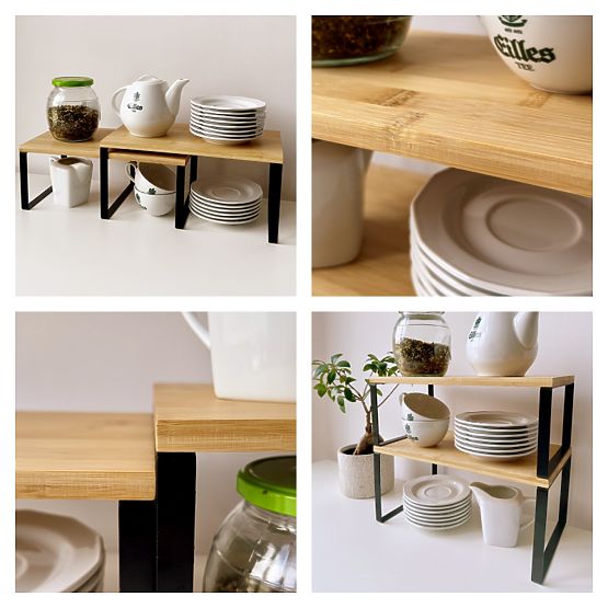 Ensemble de 2 étagères en bambou GINGER