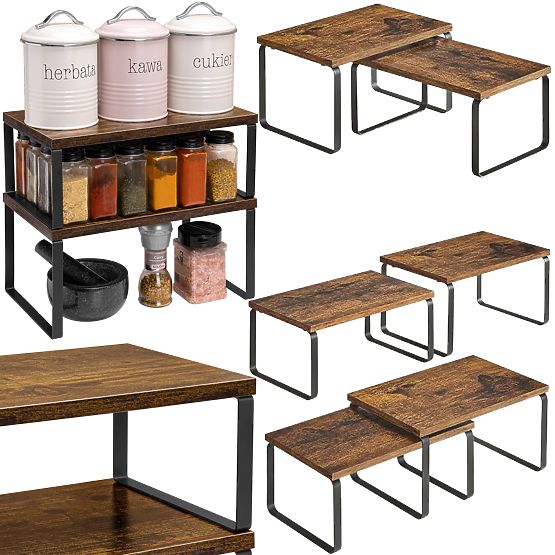 Ensemble de 2 étagères en bambou GINGER RUSTIC