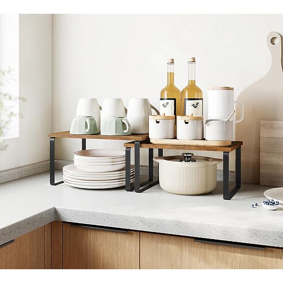 Ensemble de 2 étagères en bambou GINGER RUSTIC