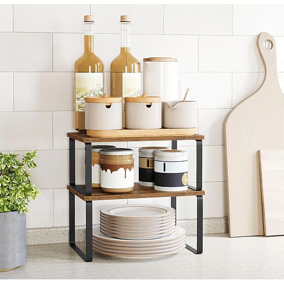 Ensemble de 2 étagères en bambou GINGER RUSTIC