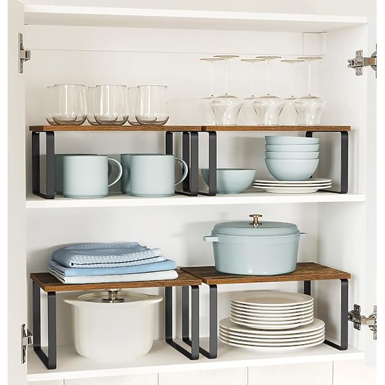 Ensemble de 2 étagères en bambou GINGER RUSTIC