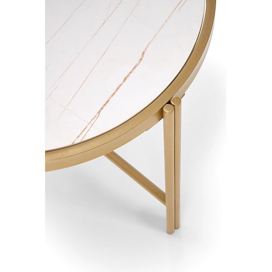 Ensemble de 2 tables FATIMA, marbre blanc / or (1p=1pc)