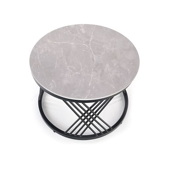 Ensemble de 2 tables FLAMINGO, marbre cendré/noir (2p=1ks)