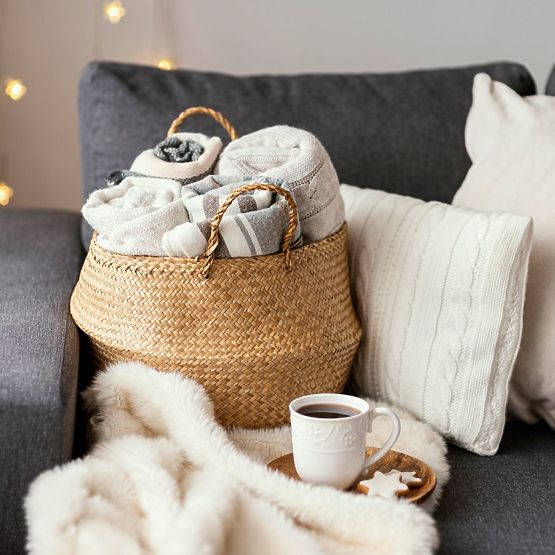 Ensemble de 3 paniers naturels BOHO