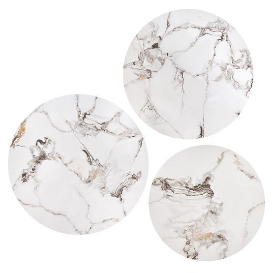 Ensemble de 3 tables GILDA, marbre blanc / noir (1p=1set)