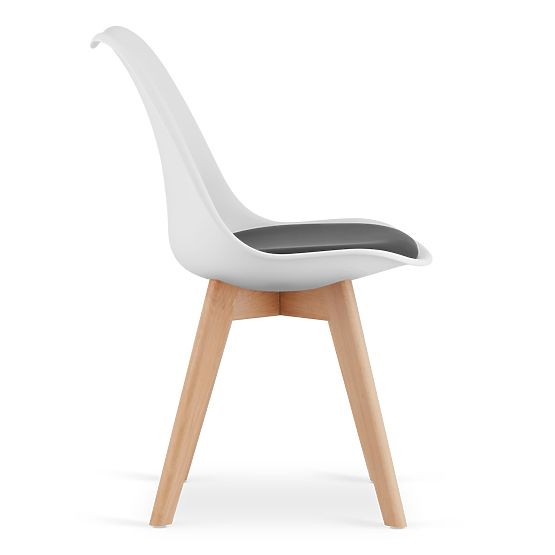 Ensemble de 4 chaises blanches et noires avec pieds en bois