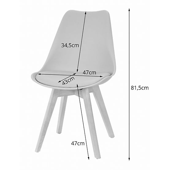 Ensemble de 4 chaises blanches et noires avec pieds en bois