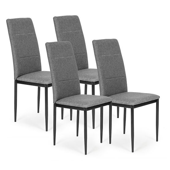 Ensemble de 4 chaises de salle à manger et de salon - gris