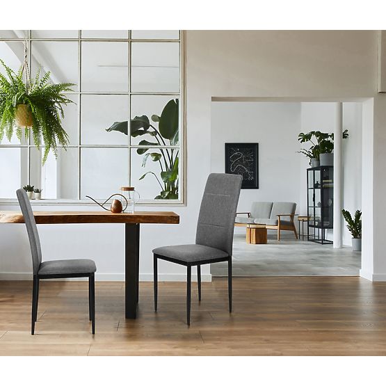 Ensemble de 4 chaises de salle à manger et de salon - gris