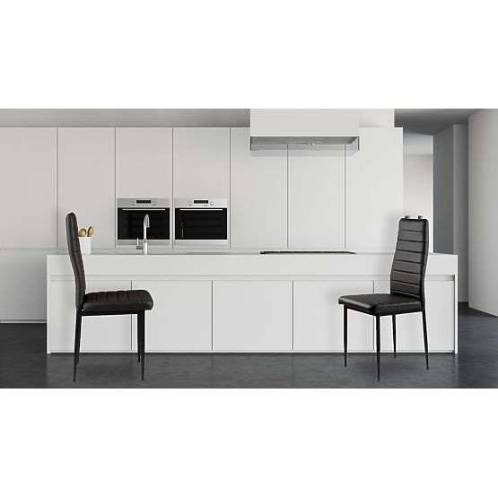 Ensemble de 4 chaises en cuir écologique avec dossier haut - noir