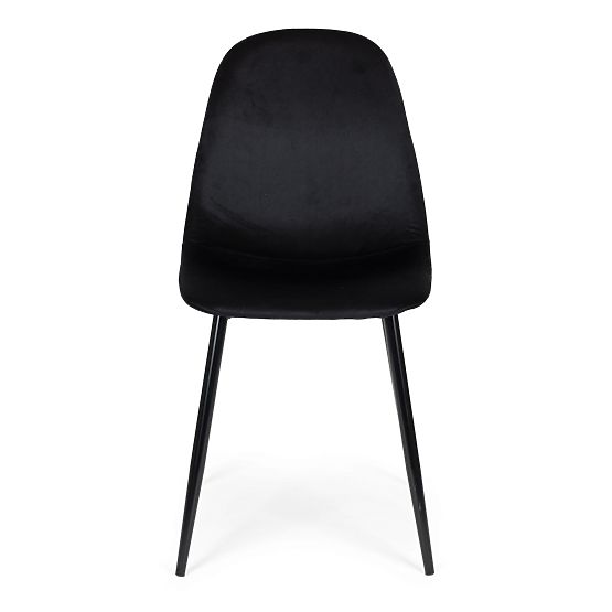 Ensemble de 4 chaises en velours pour salle à manger et salon - noir