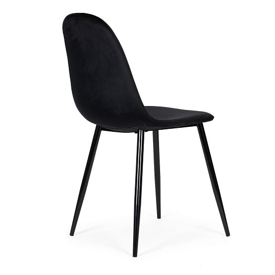 Ensemble de 4 chaises en velours pour salle à manger et salon - noir